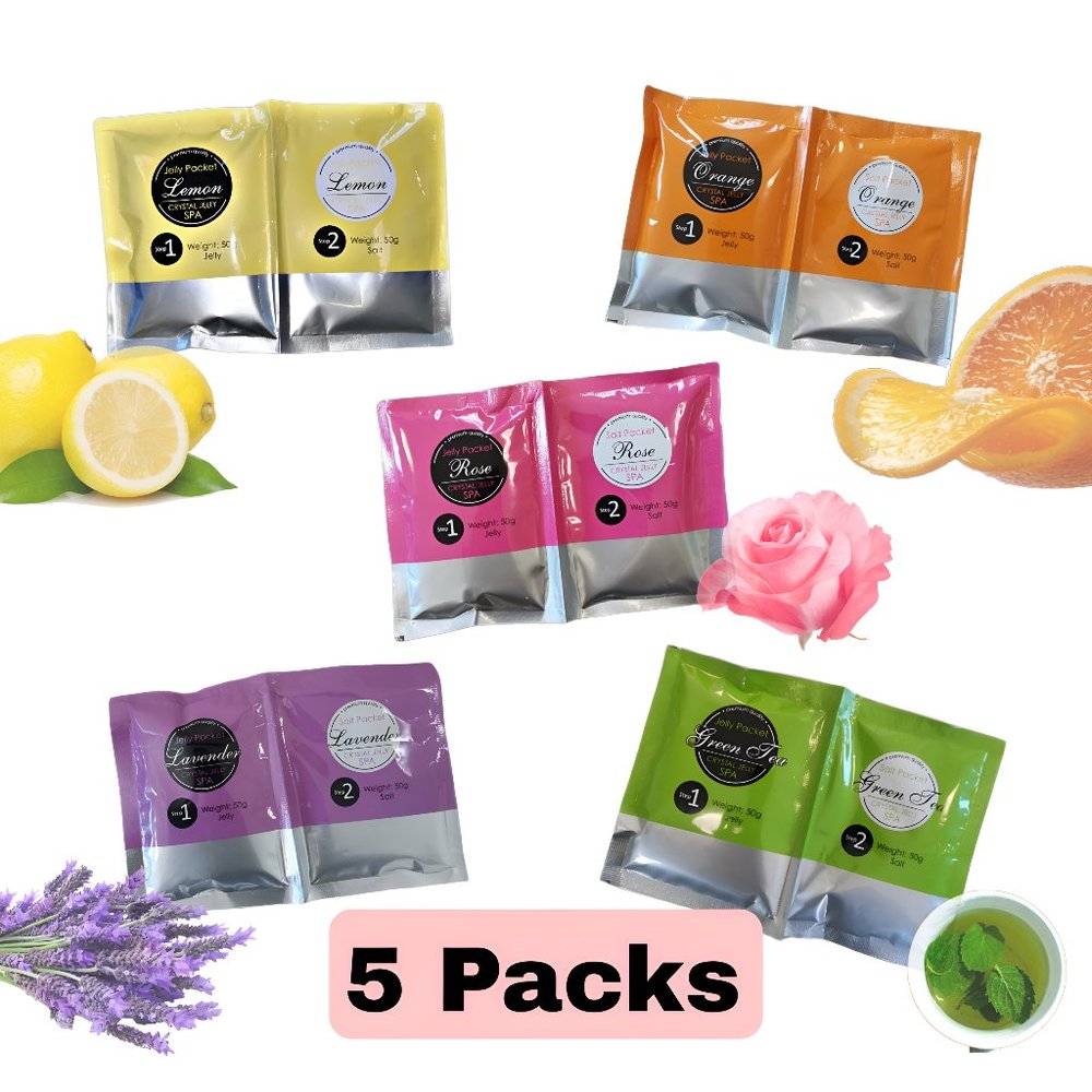 5 Packs Feet Soak Jellies with Different Varieties